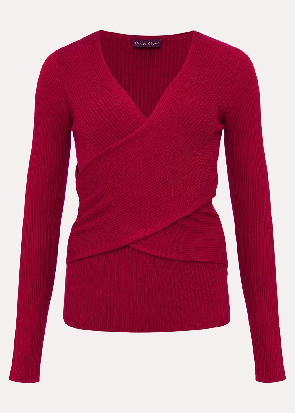 Lelyah Wrap Fine Knit Jumper Raspberry