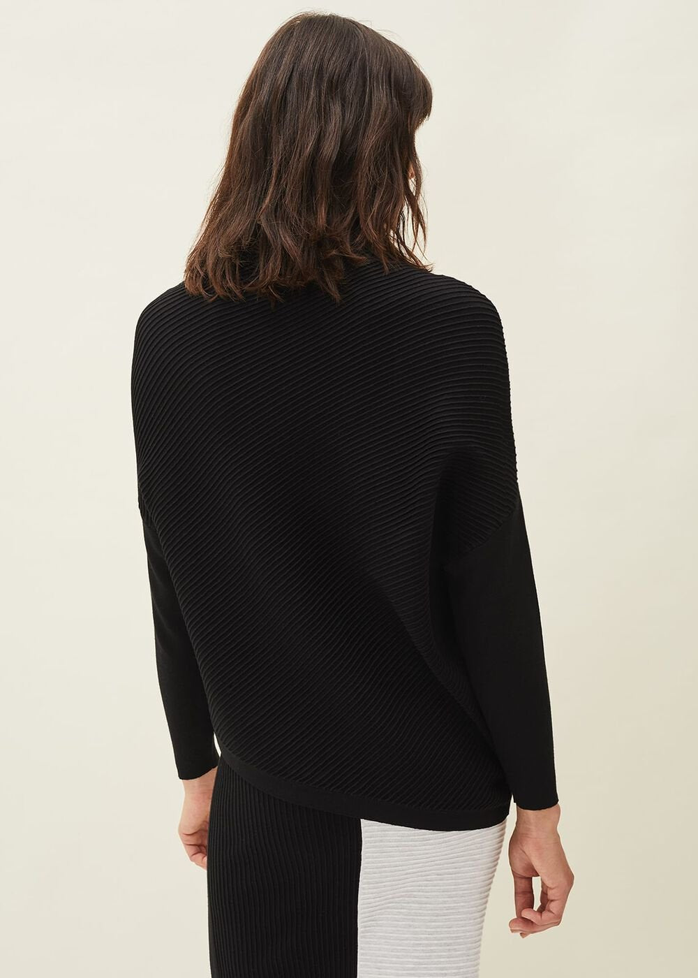 Flo Colourblock Knitted Co-Ord Jumper Black/Grey