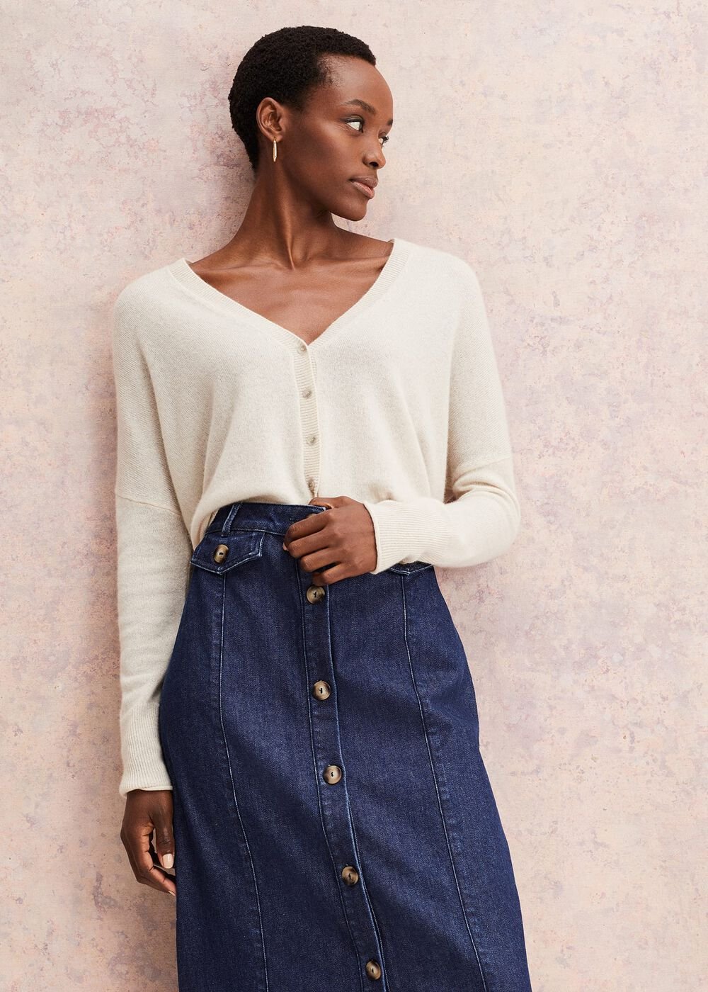 Arabella Cashmere Cardigan Buttermilk