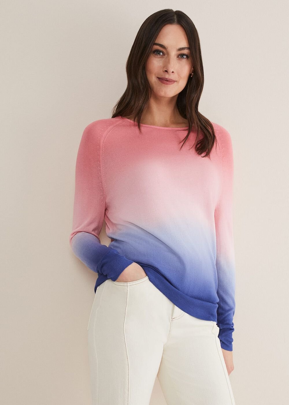 Helen Dip Dye Knit Blue/Pink