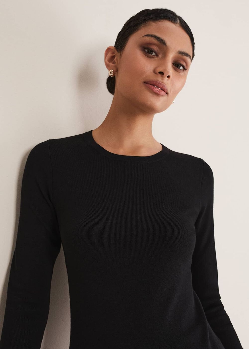 Molla Crew Neck Jumper Black