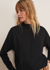 Indigo Button Cuff Easy Knit Charcoal