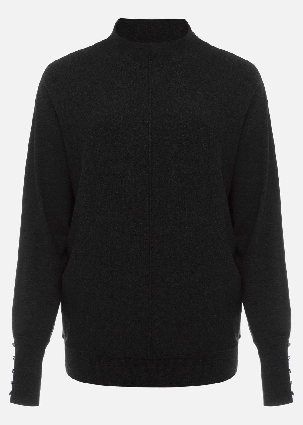 Indigo Button Cuff Easy Knit Charcoal
