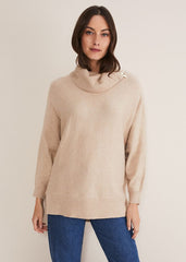 Nola Zip Neck Chunky Relaxed Knit Oatmeal