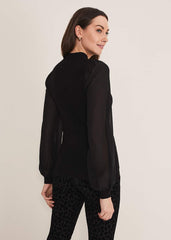 Eliza Chiffon Sleeve Knit Black