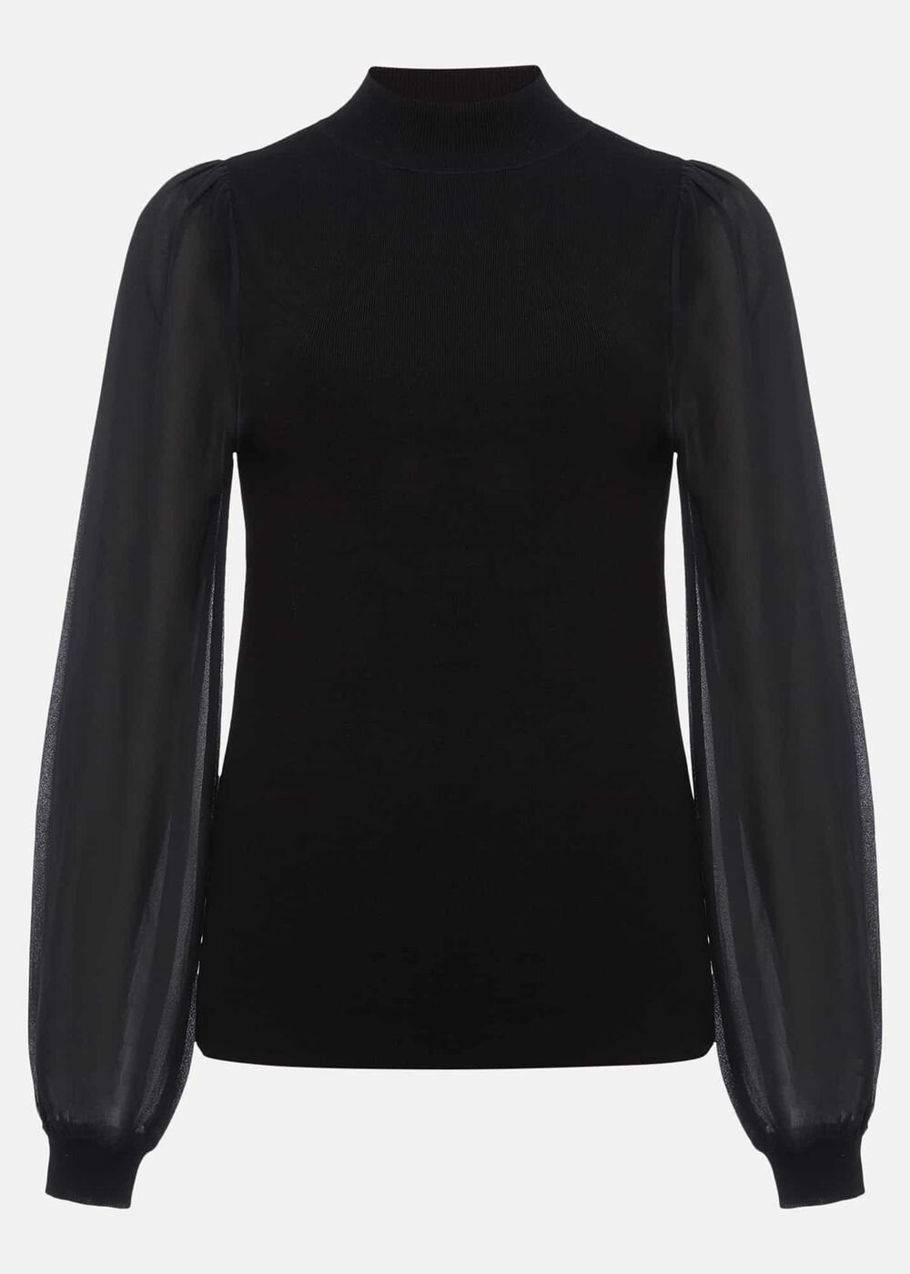 Eliza Chiffon Sleeve Knit Black
