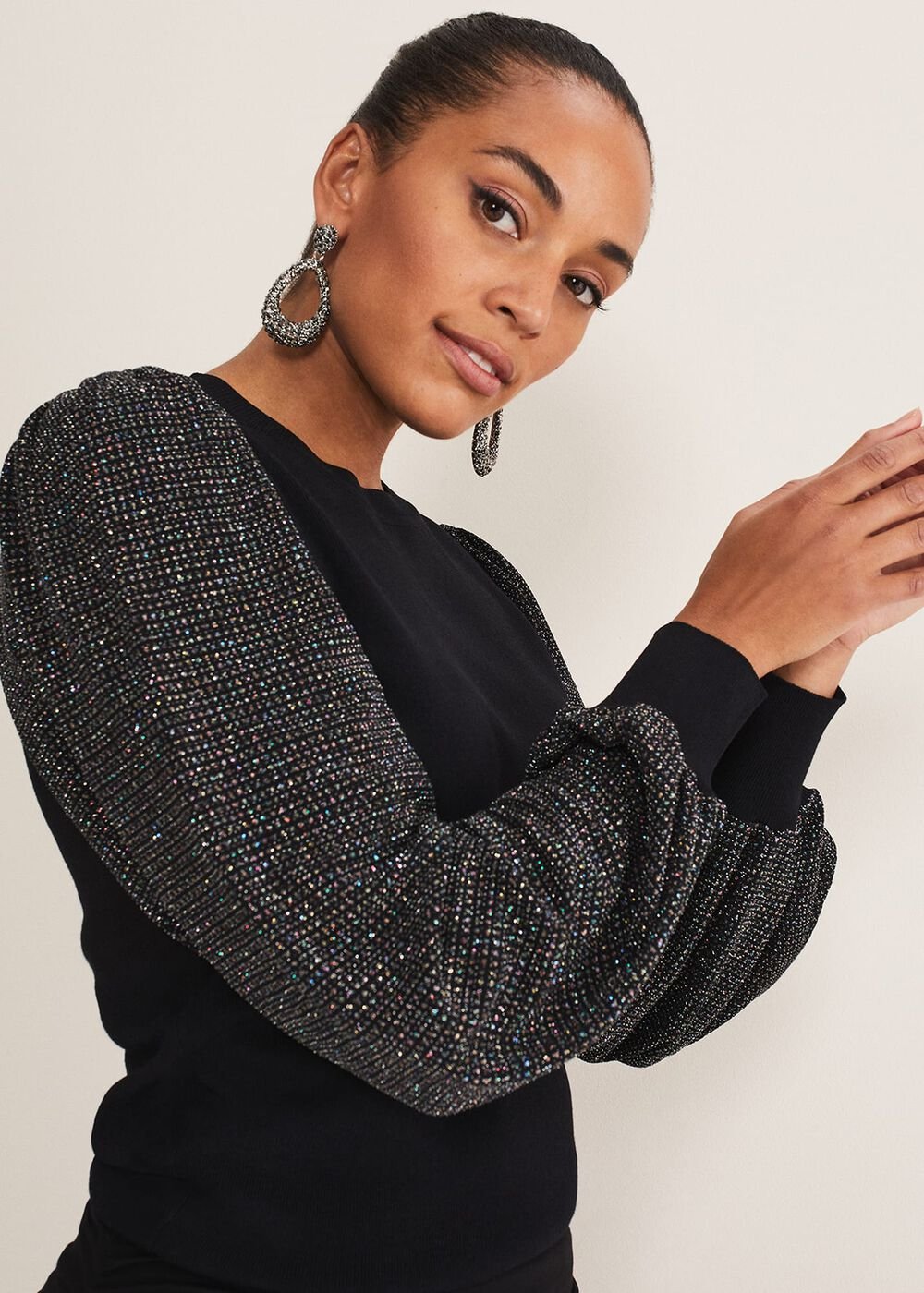 Rosen Disco Sleeve Knit Black