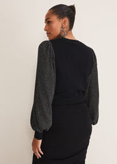 Rosen Disco Sleeve Knit Black