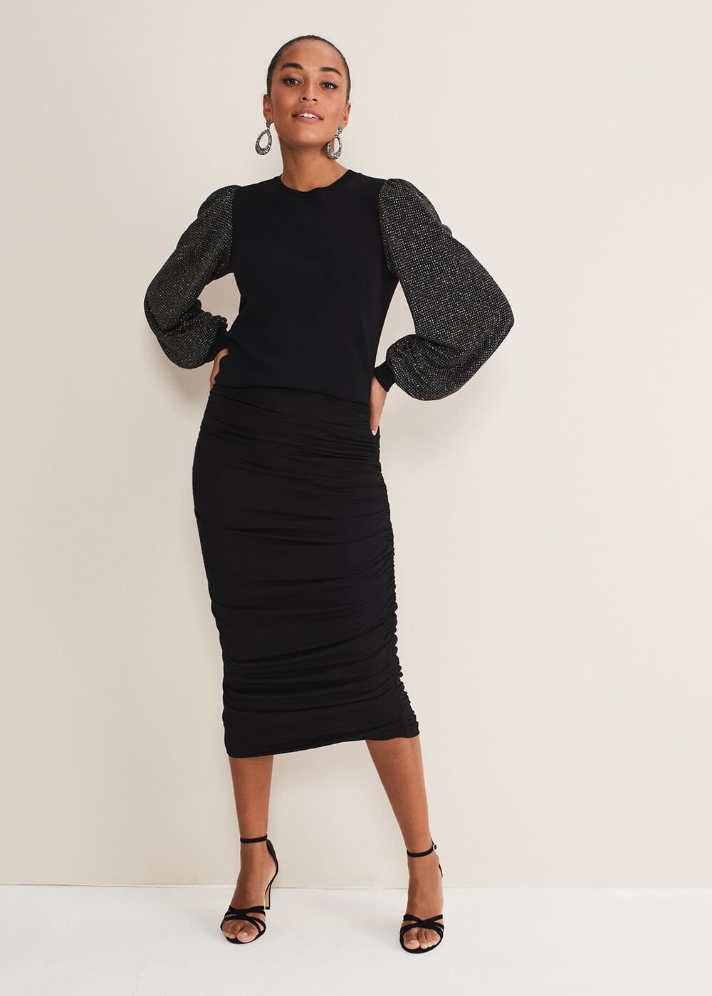 Rosen Disco Sleeve Knit Black