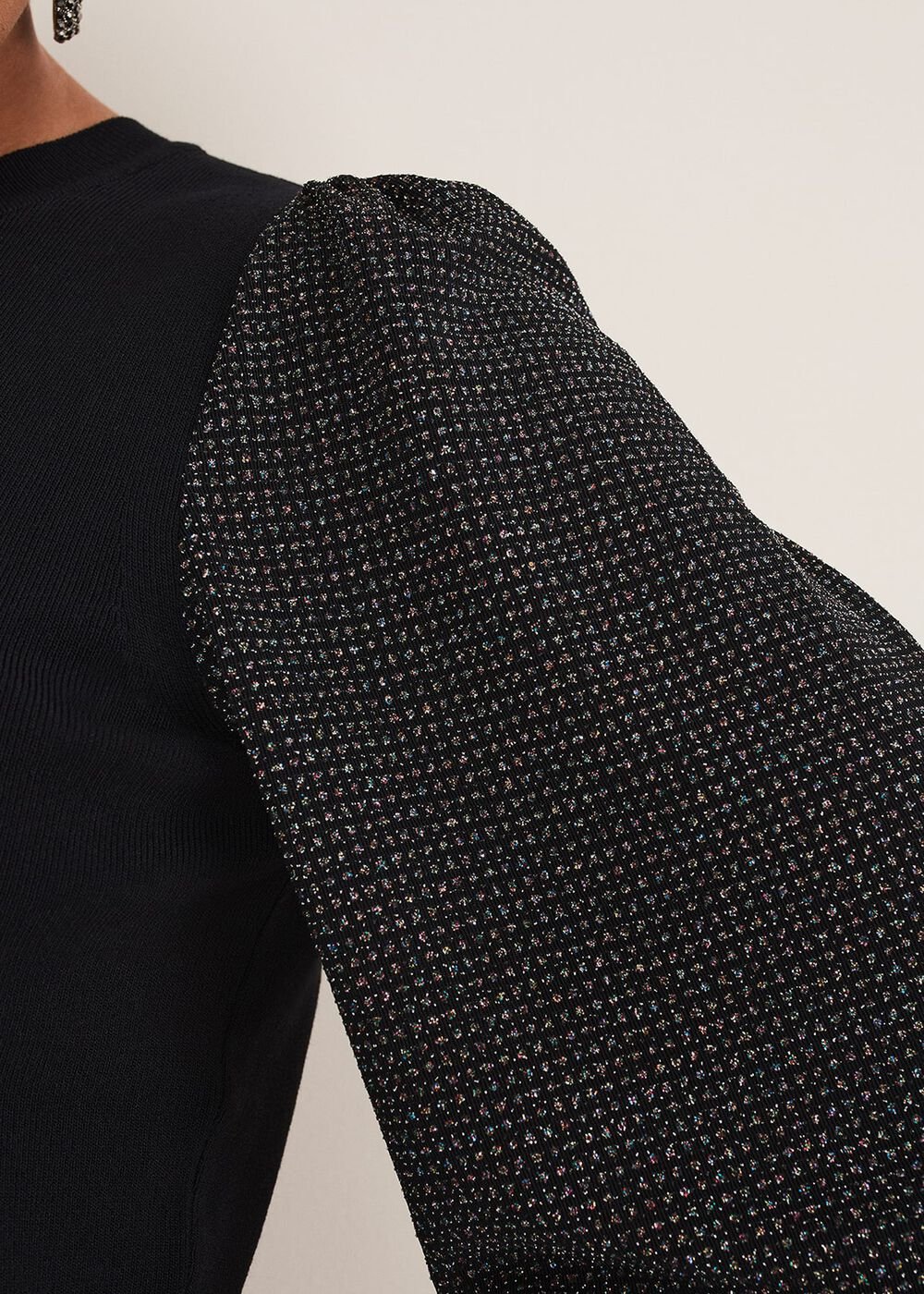 Rosen Disco Sleeve Knit Black
