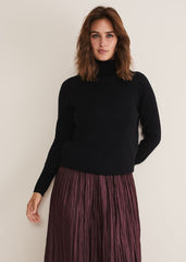 Cressida Wool Cashmere Roll Neck Black