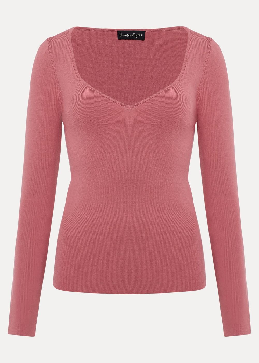 Azura Sweetheart Neck Knit Top Rose