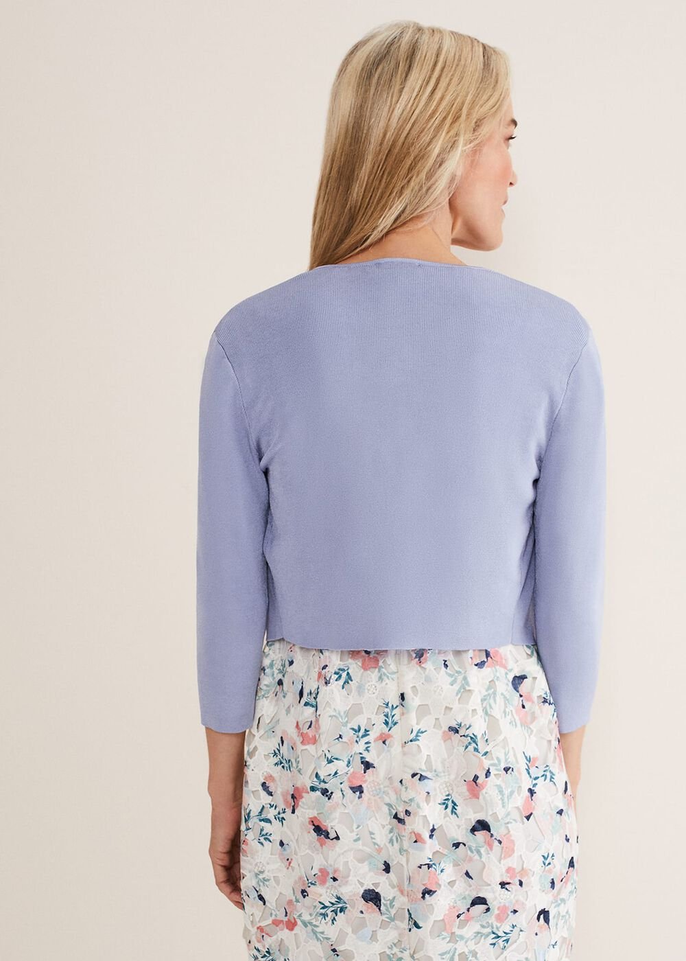 Salma Lightweight Knitted Jacket Cornflower