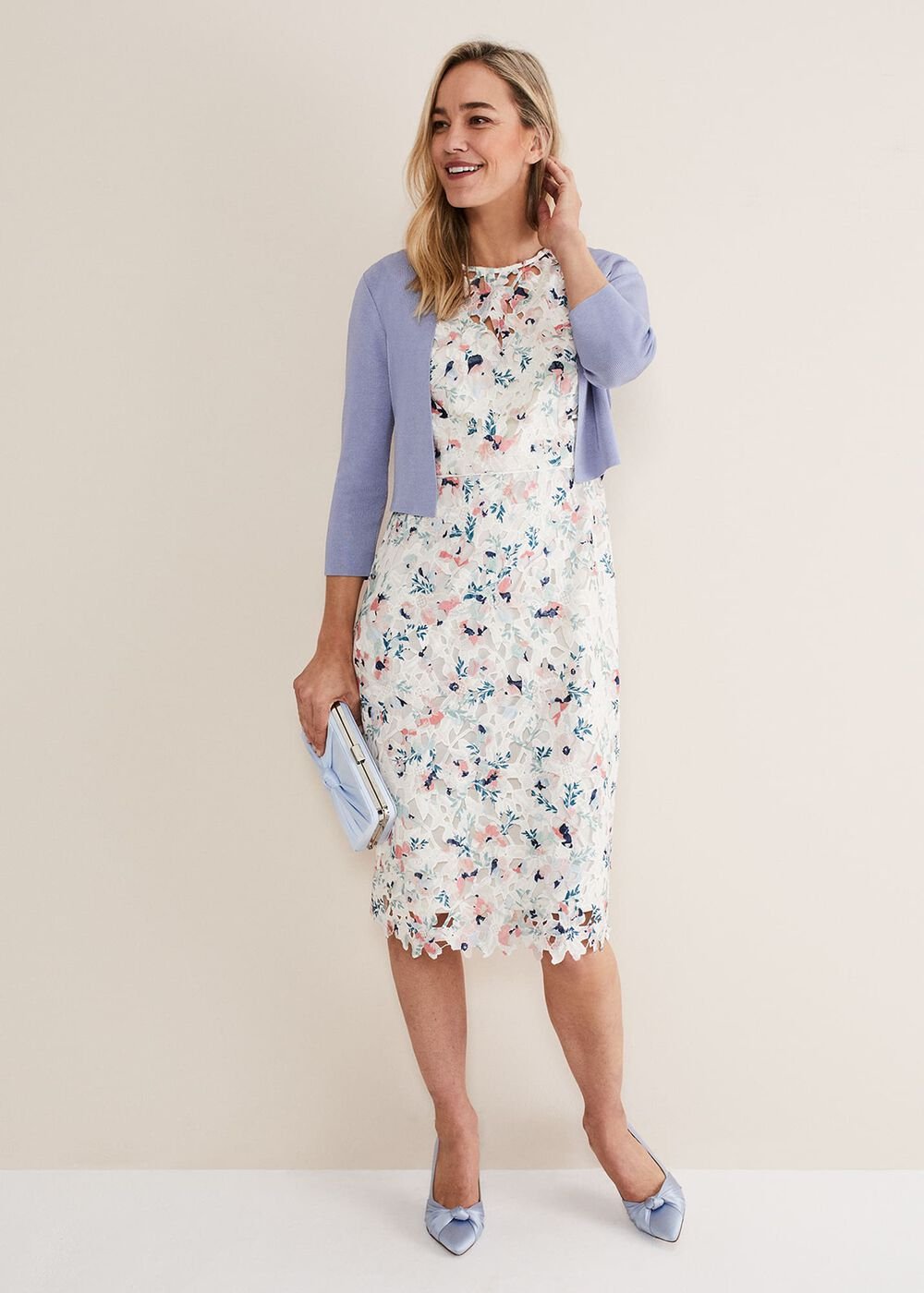 Salma Lightweight Knitted Jacket Cornflower