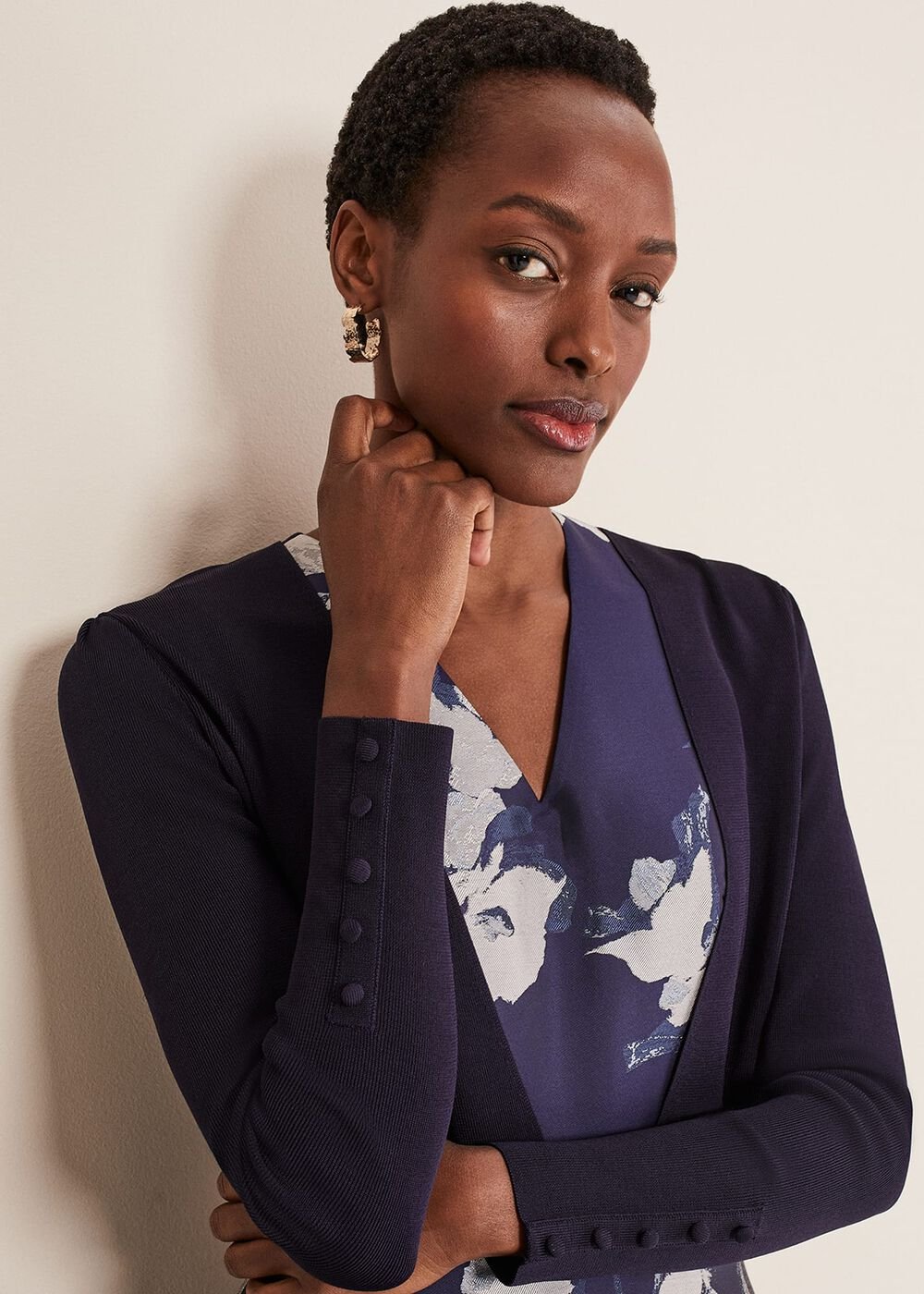 Adah Knitted Jacket Navy