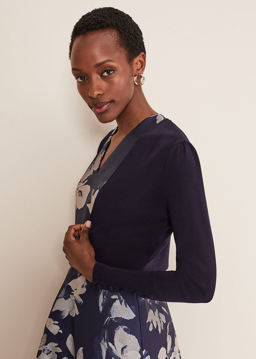 Adah Knitted Jacket Navy