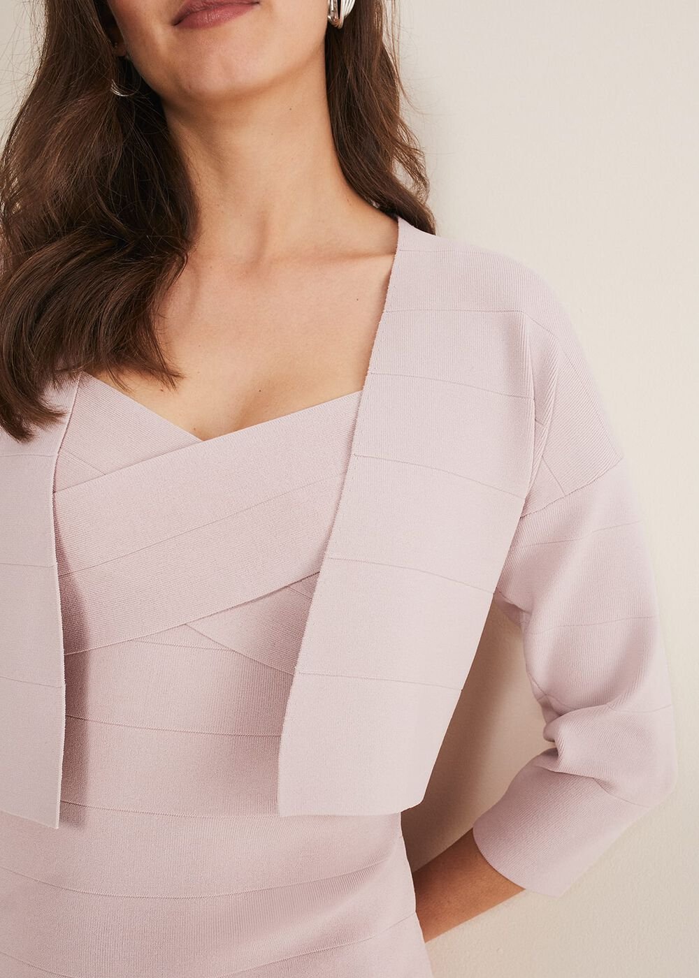 Delphi Bandage Knitted Cover Up Antique Rose