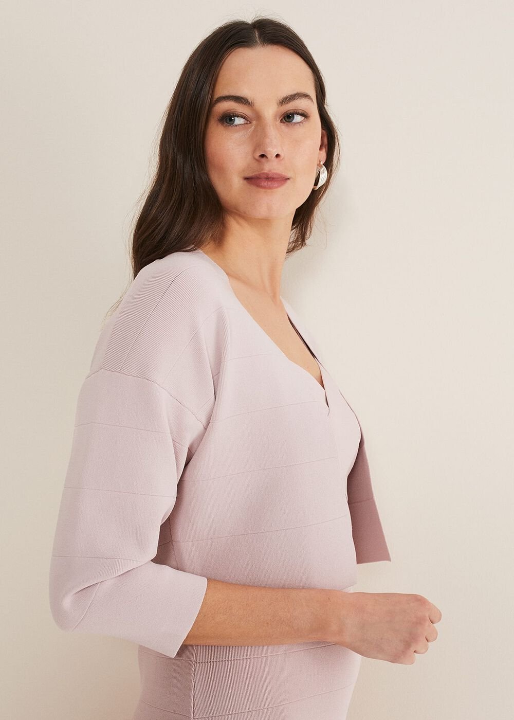 Delphi Bandage Knitted Cover Up Antique Rose