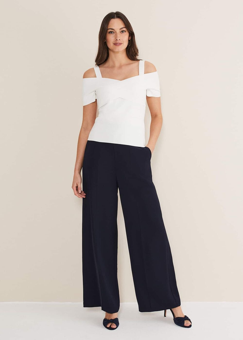 Jasmine Bardot Knitted Bandage Top Ivory