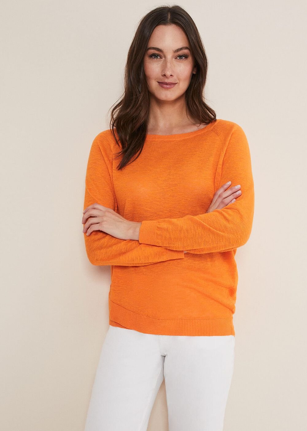 Melina Wrap Hem Knit Orange