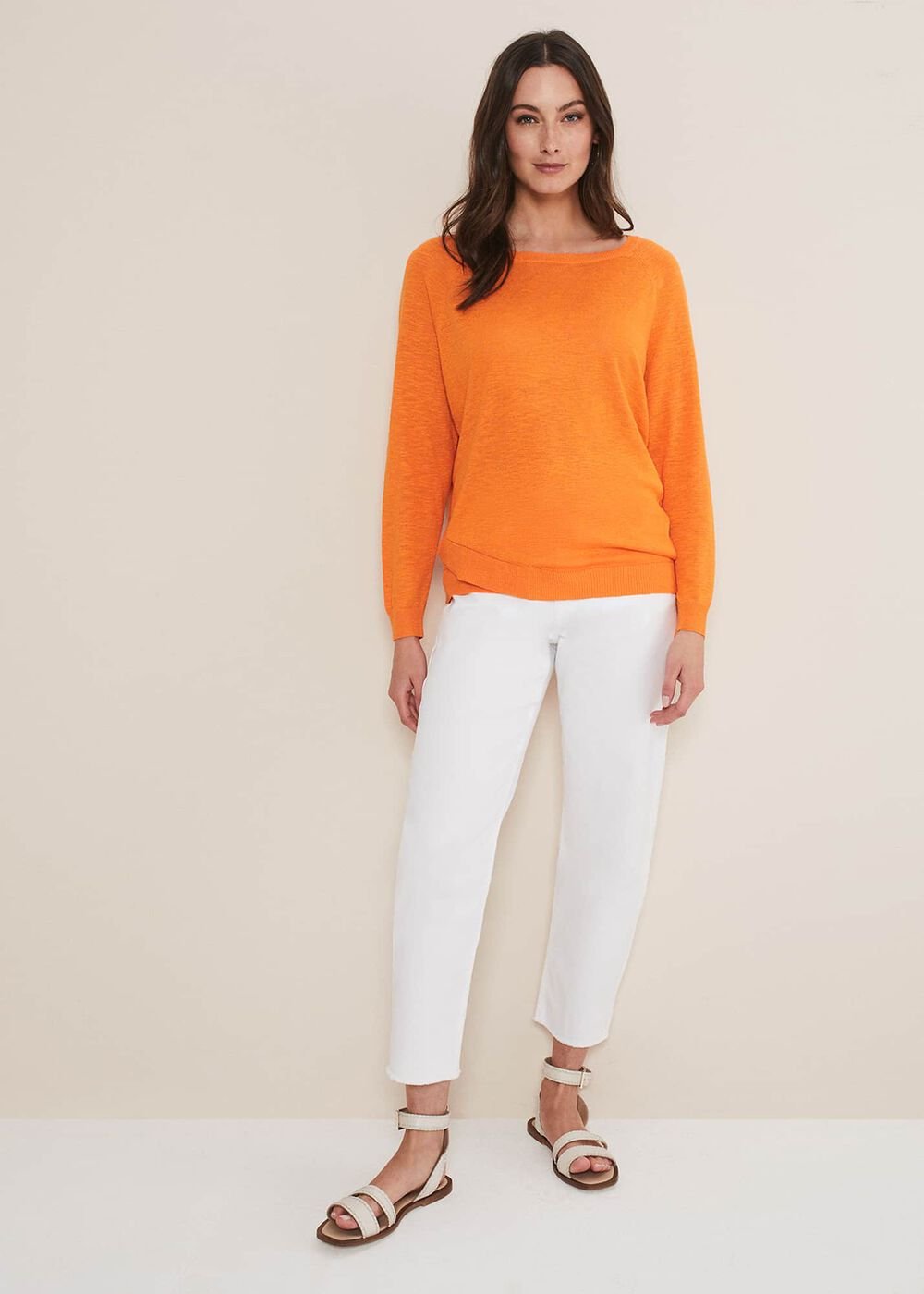 Melina Wrap Hem Knit Orange