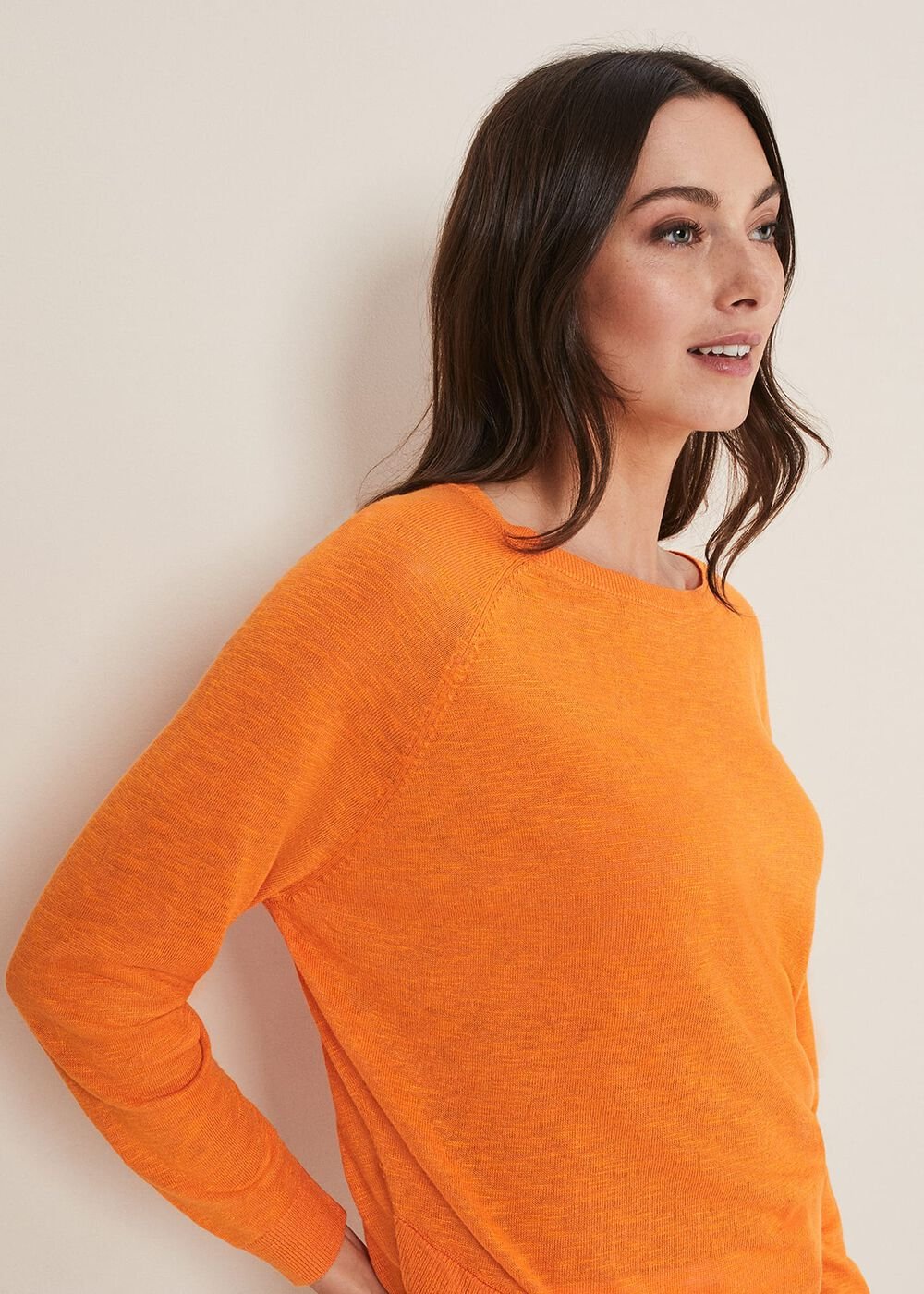 Melina Wrap Hem Knit Orange