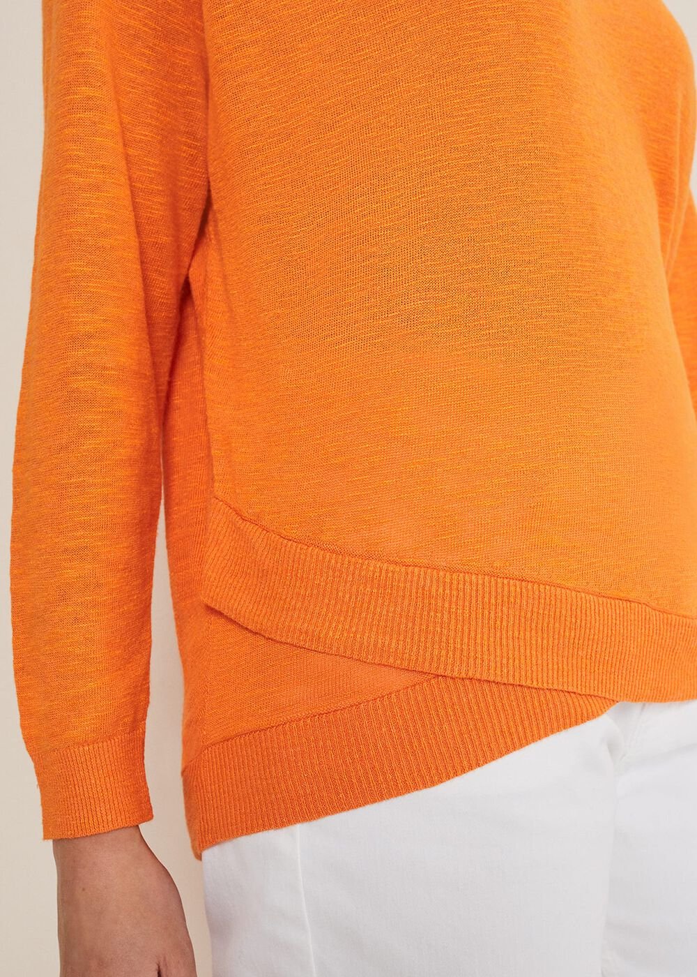 Melina Wrap Hem Knit Orange