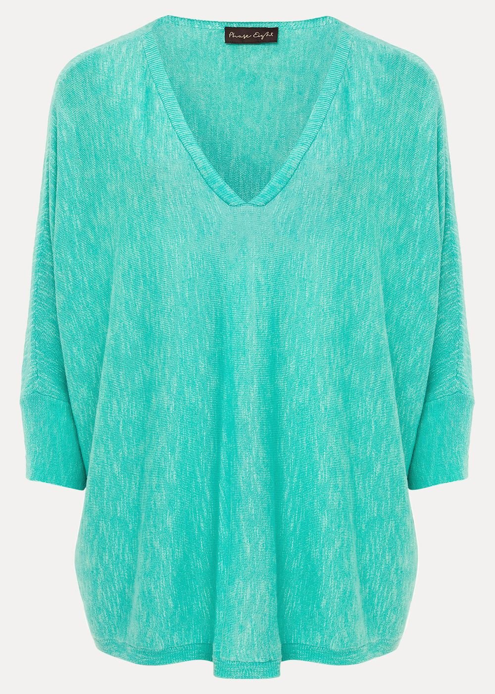 Larisa V Neck Knit Aqua