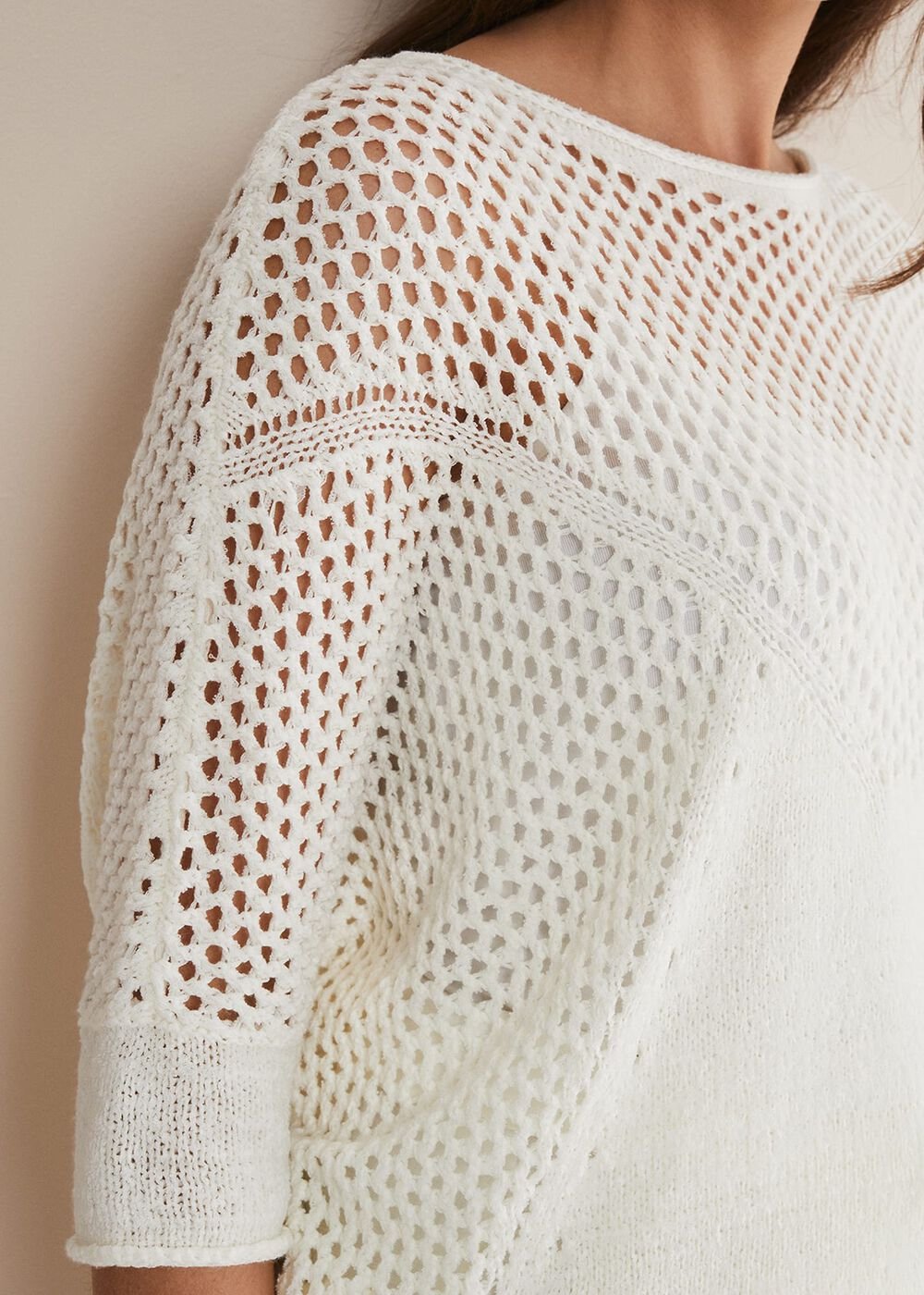Sophie Honeycomb Tape Knit Ivory