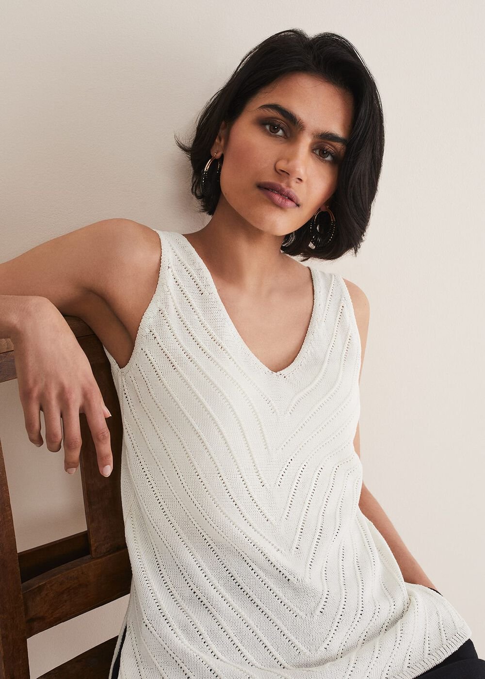 Freya Knitted Vest White