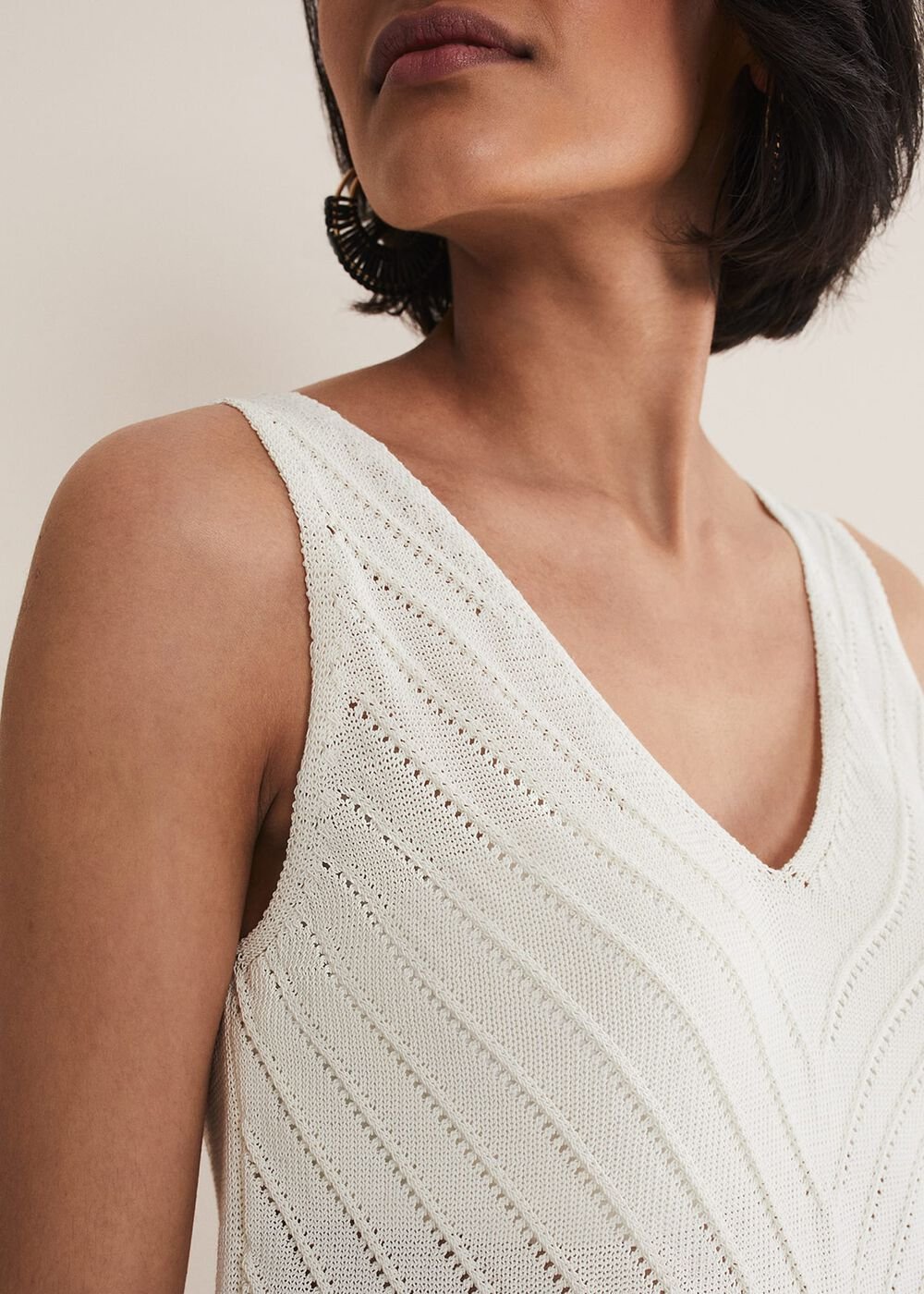 Freya Knitted Vest White