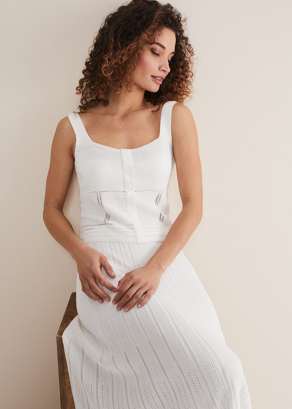 Clara Knit Co-Ord Vest White