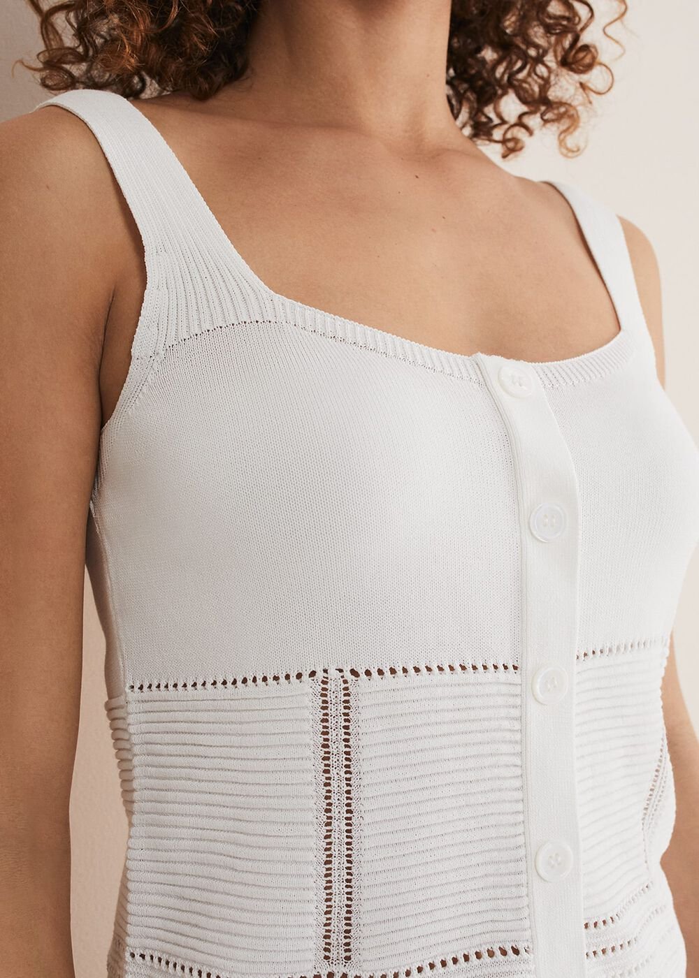 Clara Knit Co-Ord Vest White