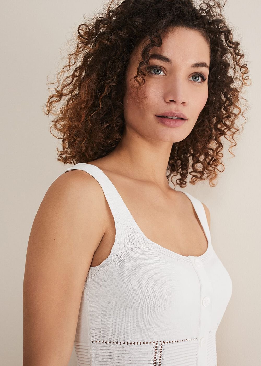 Clara Knit Co-Ord Vest White