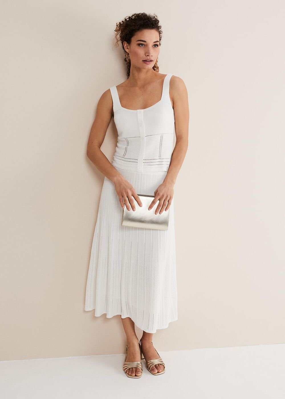 Clara Knit Co-Ord Vest White