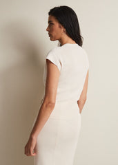 Jasmina V-Neck Top Ivory