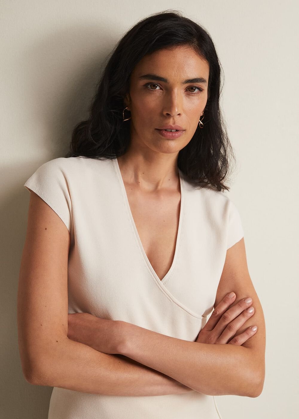 Jasmina V-Neck Top Ivory