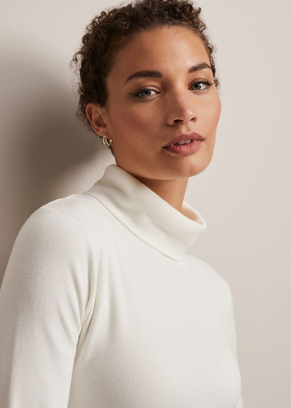 Gwyneth Ivory Roll Neck Jumper Ivory