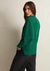 Hannah Green Ribbed Jumper Green
