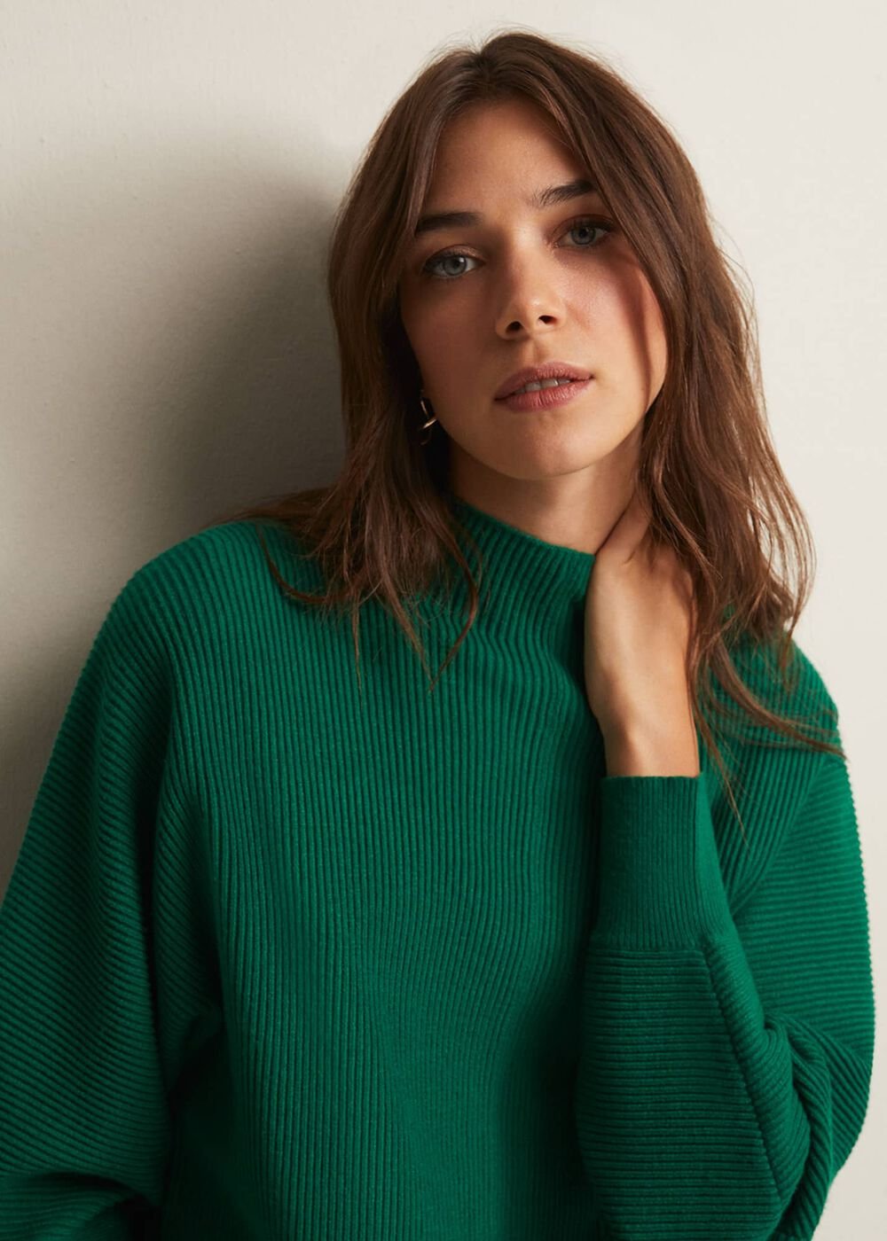 Hannah Green Ribbed Jumper Green