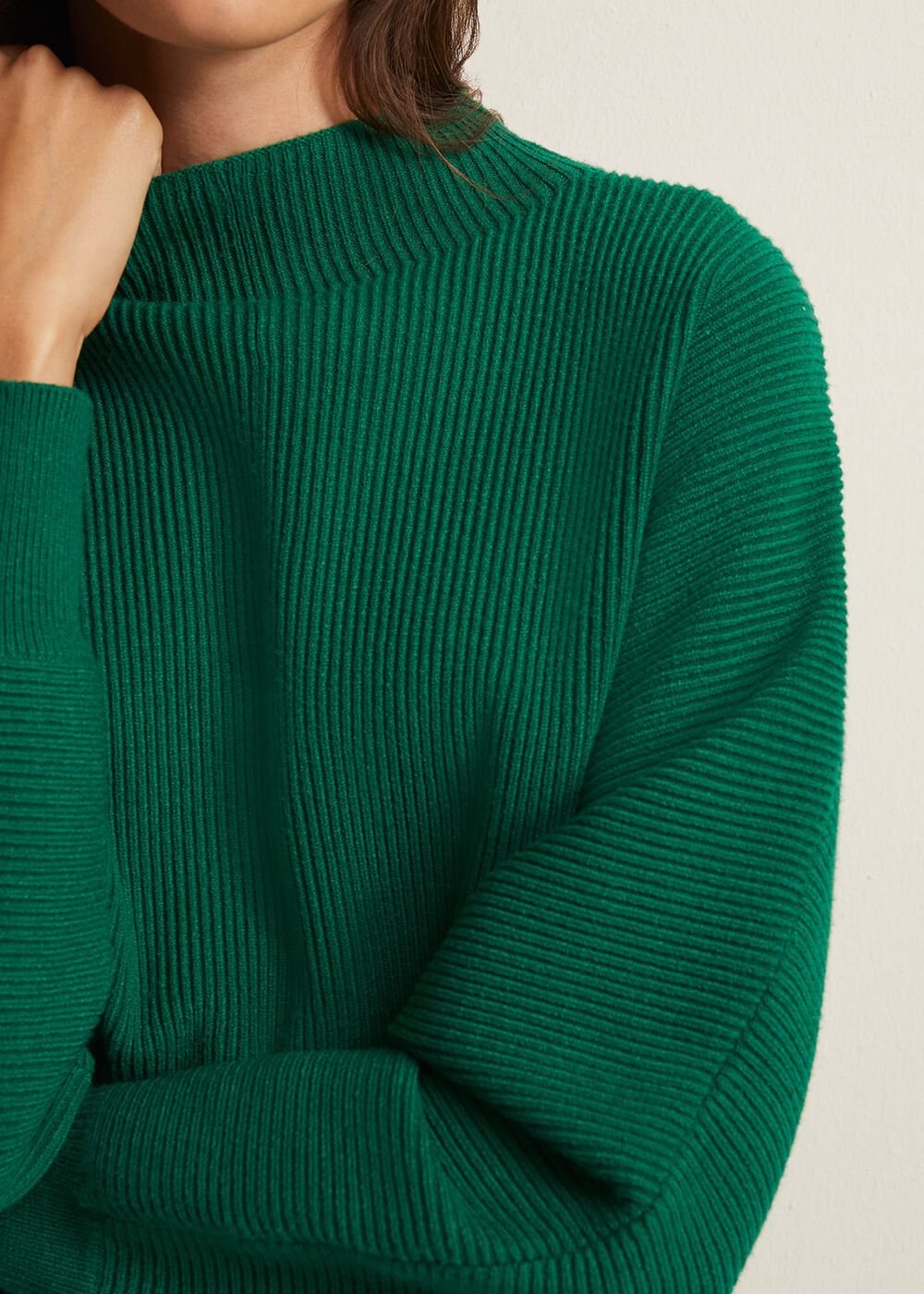 Hannah Green Ribbed Jumper Green