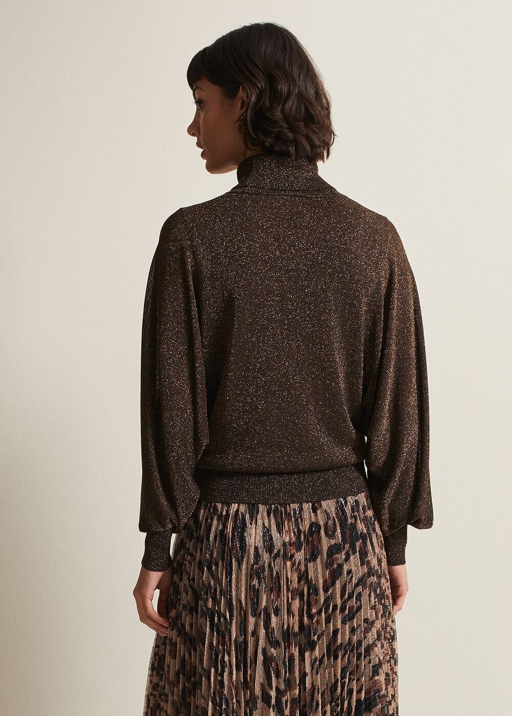 Annalise Lurex Batwing Jumper Bronze