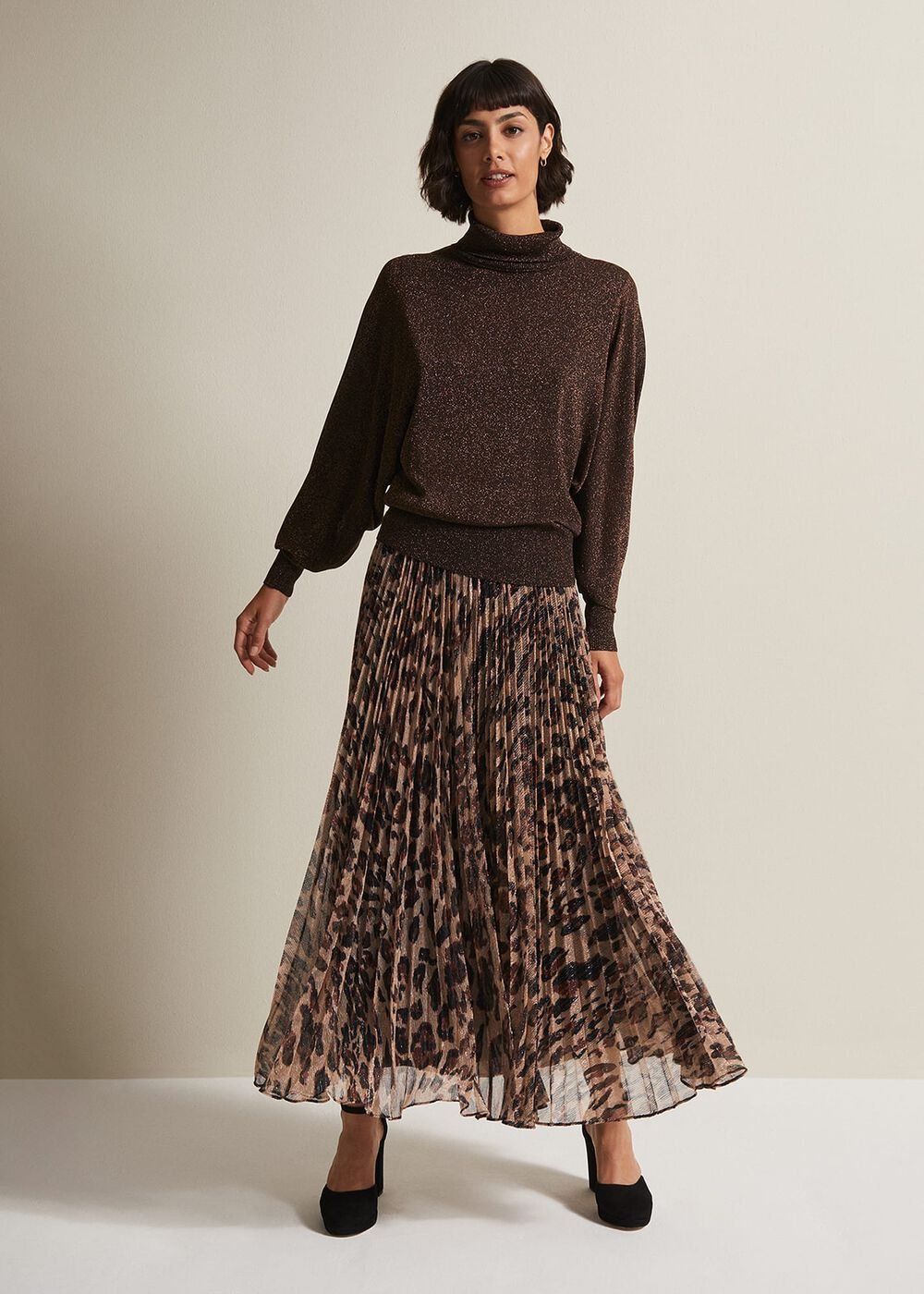 Annalise Lurex Batwing Jumper Bronze