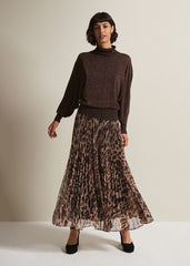 Annalise Lurex Batwing Jumper Bronze