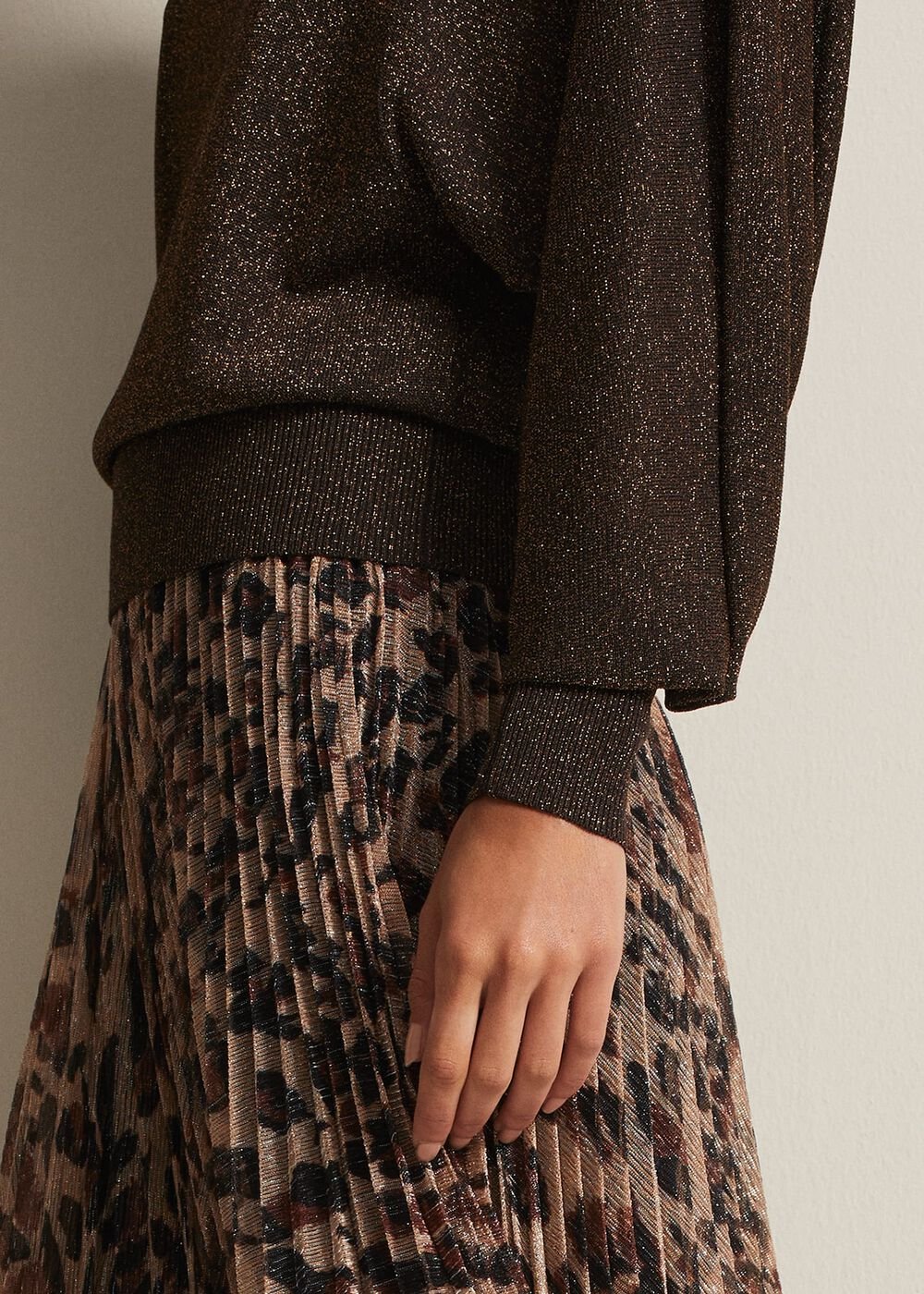 Annalise Lurex Batwing Jumper Bronze