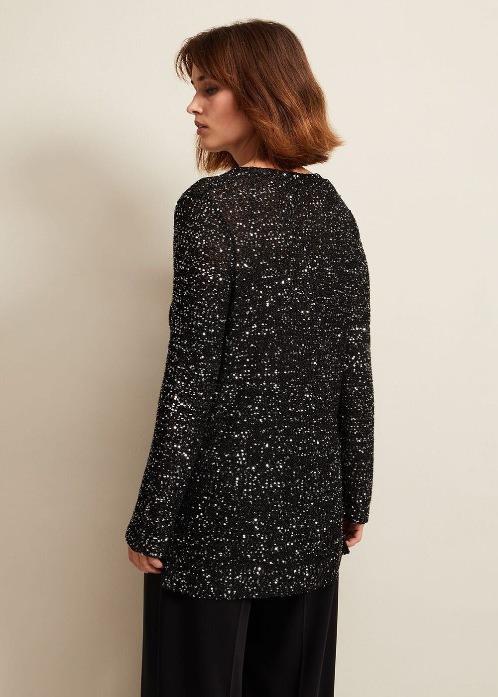 Juanna Sequin Knitted Top Black