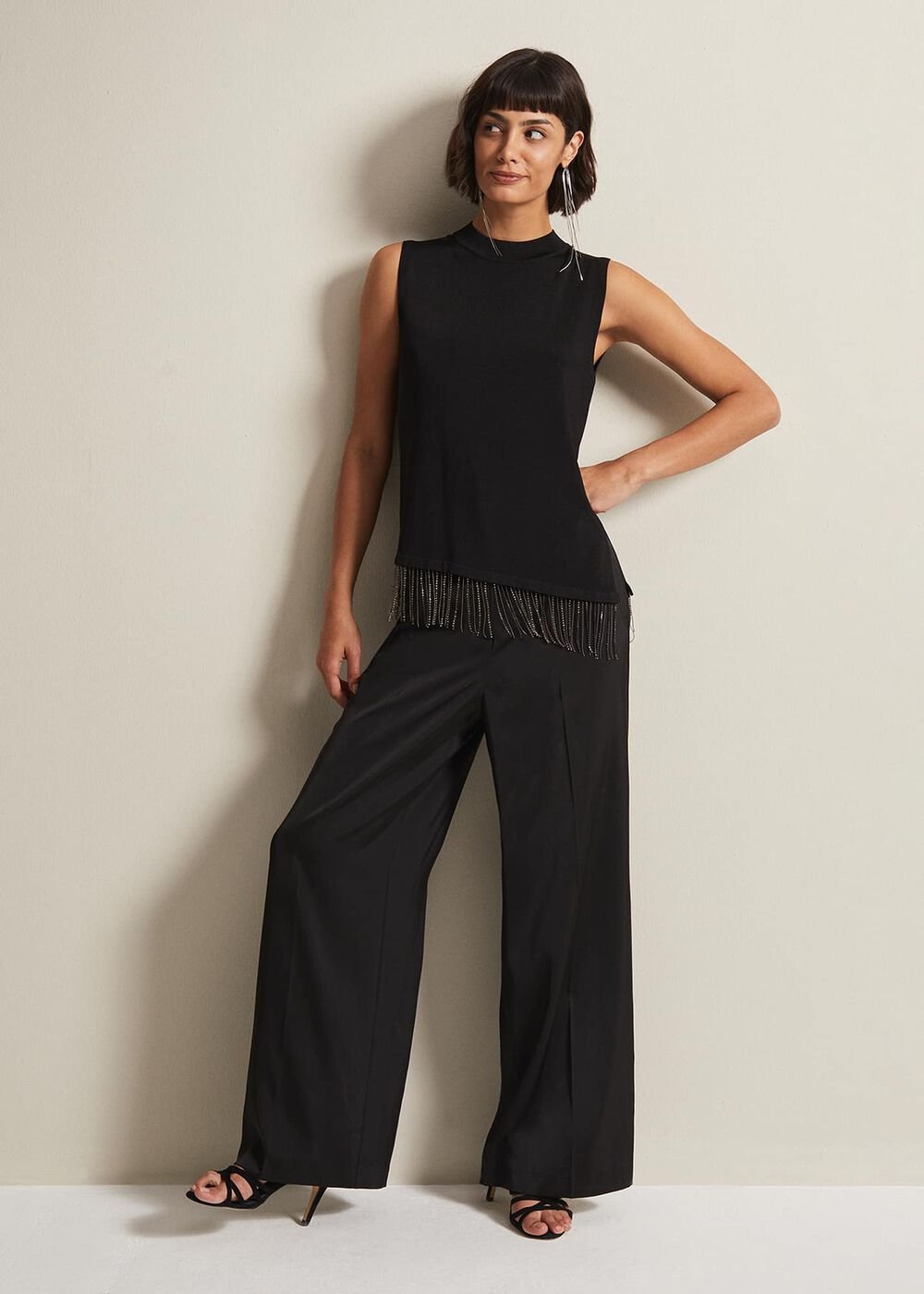 Alara Diamante Sleeveless Top Black