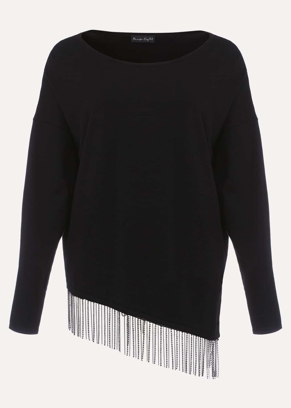 Mellia Fine Knit Diamante Top Black