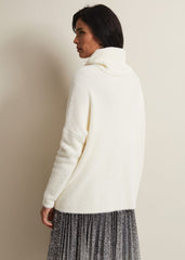 Natalia Fluffy Roll Neck Knit Winter White