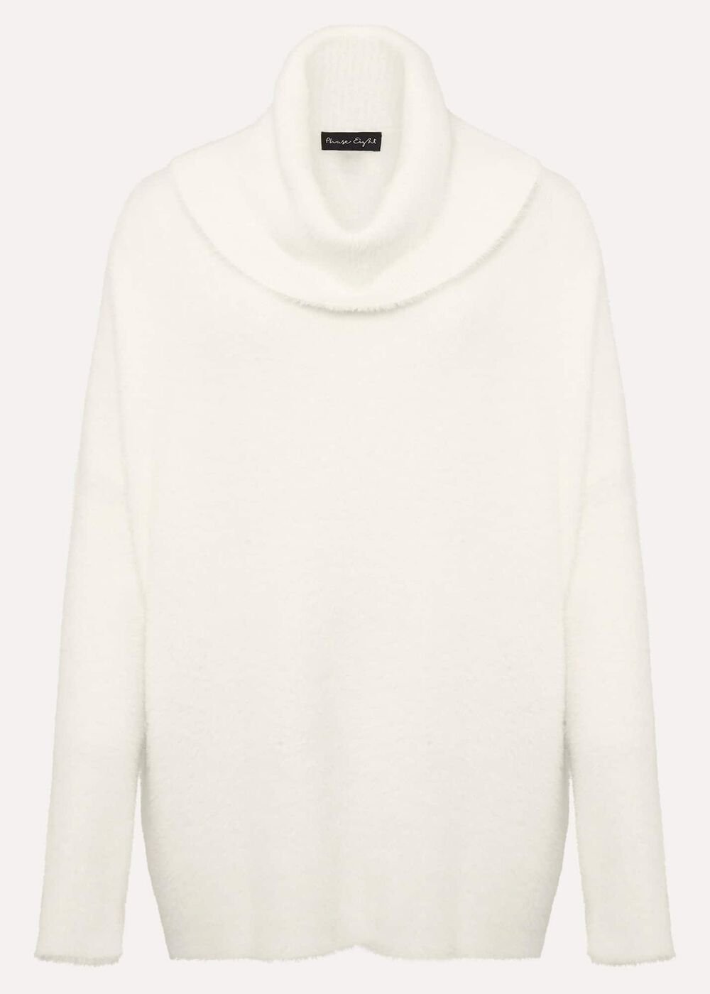 Natalia Fluffy Roll Neck Knit Winter White